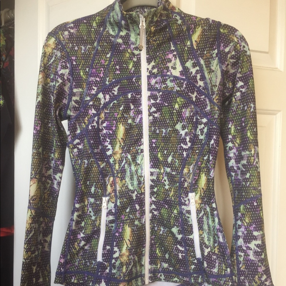 Lululemon Define Jacket size 4 purple green and white